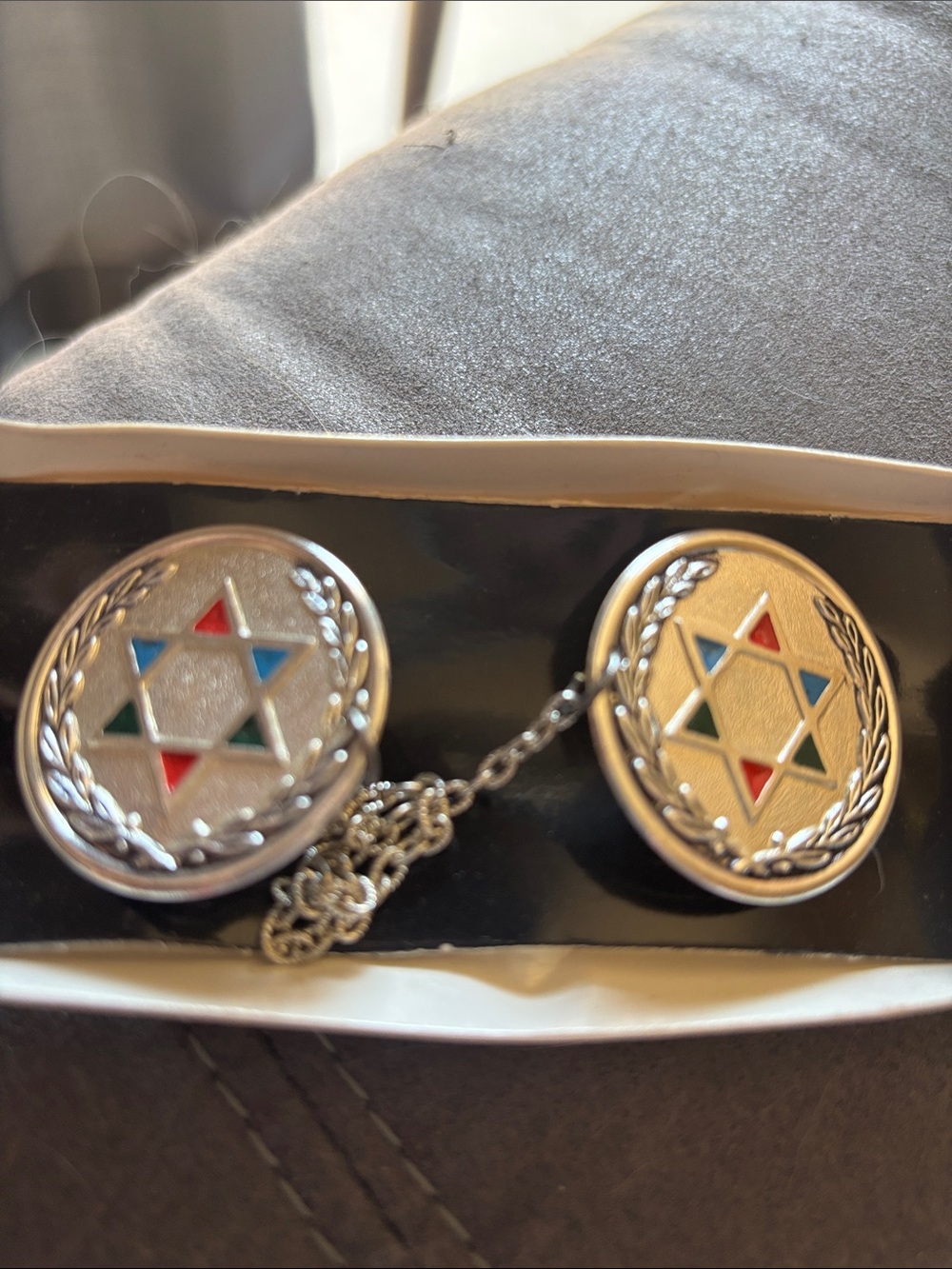 Vintage Tallit/Tallis Clip Holder Star Of David Silver plated